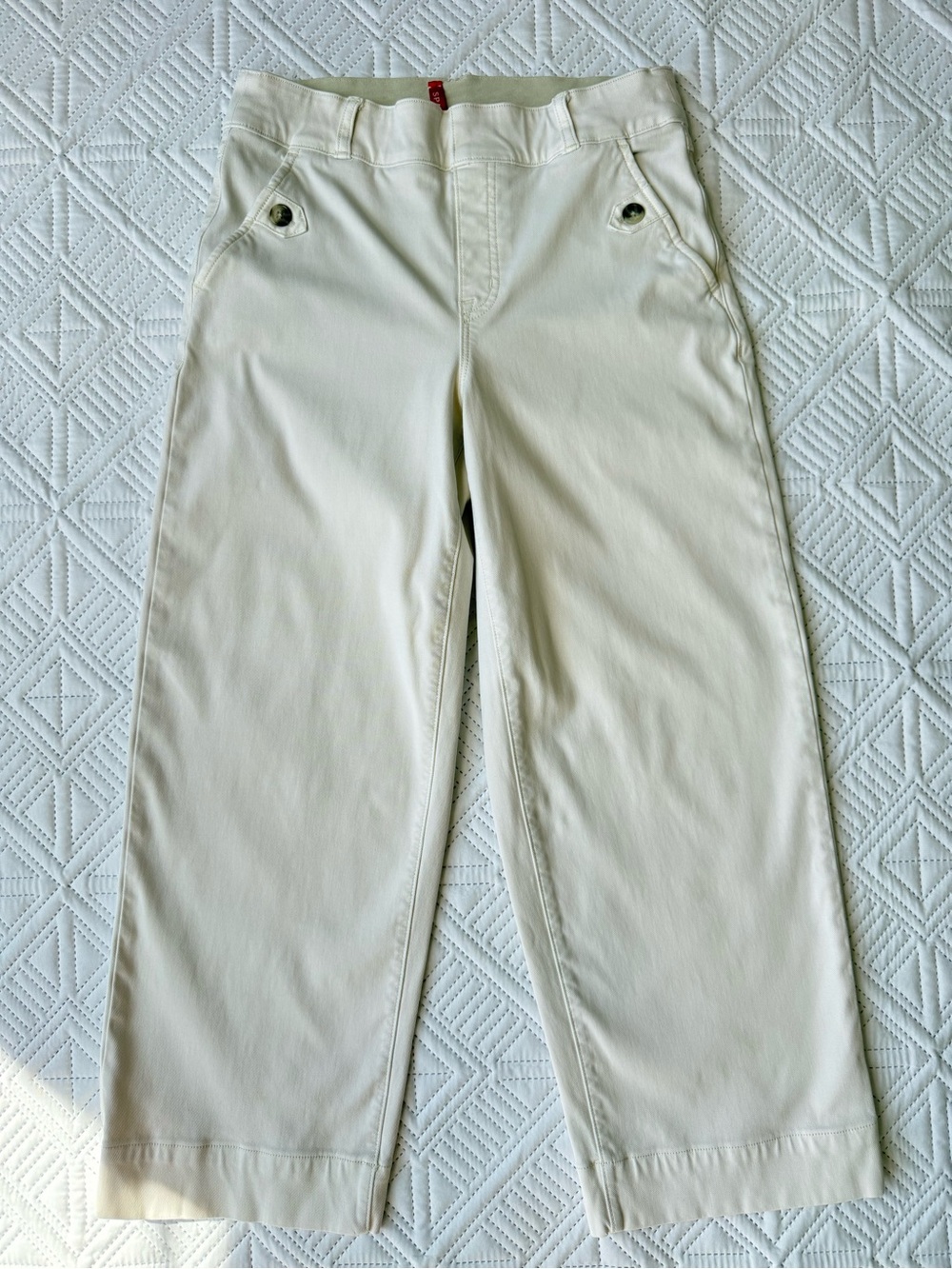 Spanx Stretch Twill Wide Leg Cropped Pants Size S